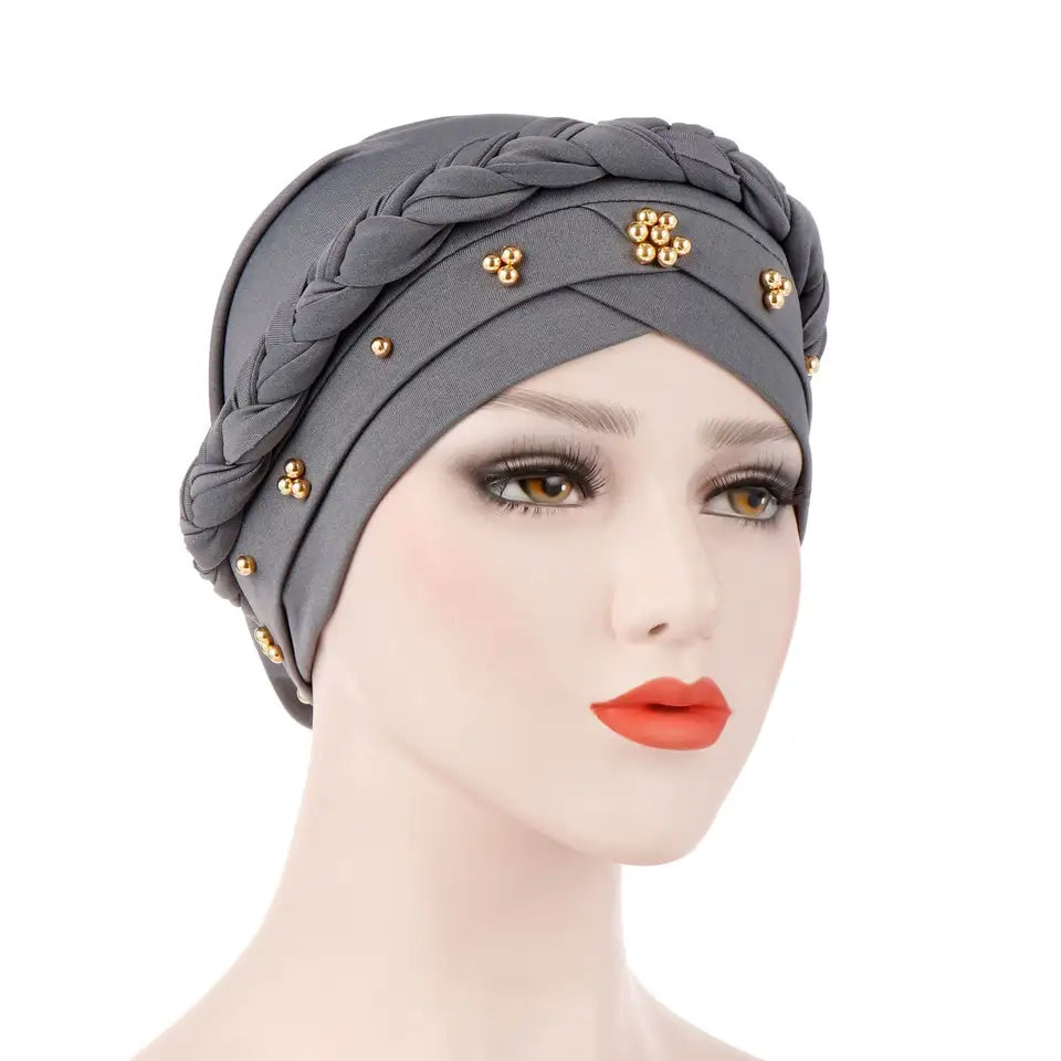 360 Beaded Braid Turban